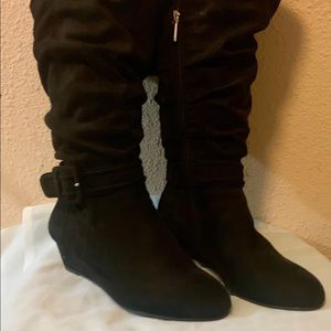 Black knee high boots